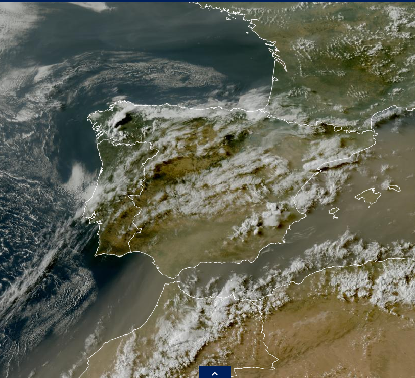 Imagen de satélite. Nubosidad variable sobre la península