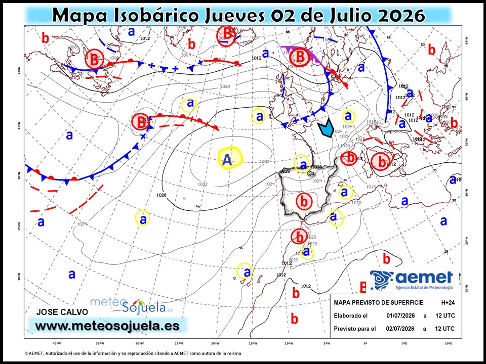 Mapa Isobárico La Rioja. Meteosojuela