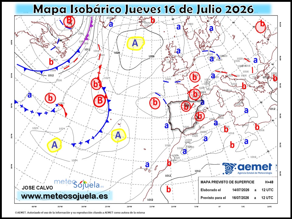 Mapa Isobárico La Rioja. Meteosojuela