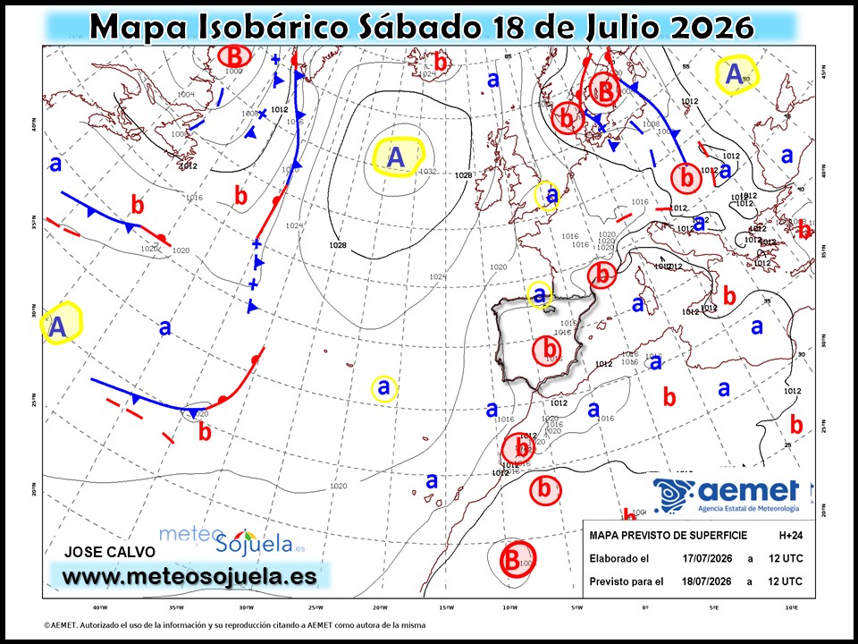 Mapa Isobárico La Rioja. Meteosojuela