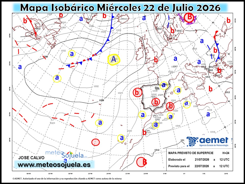 Mapa Isobárico La Rioja. Meteosojuela