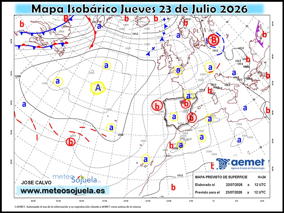 Mapa Isobárico La Rioja. Meteosojuela