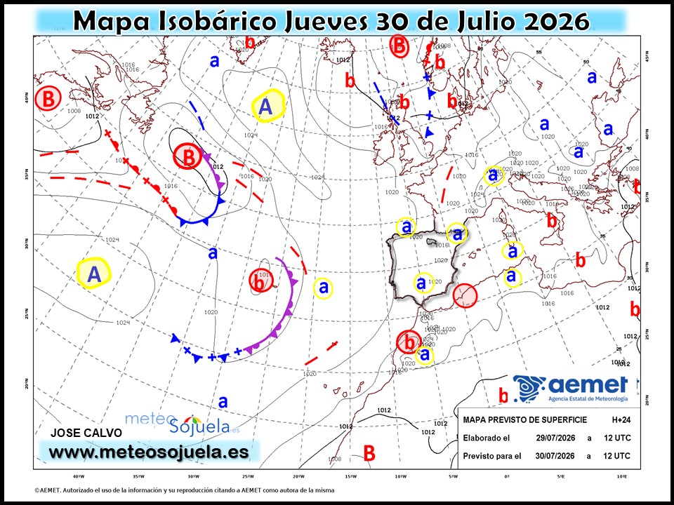 Mapa Isobárico La Rioja. Meteosojuela
