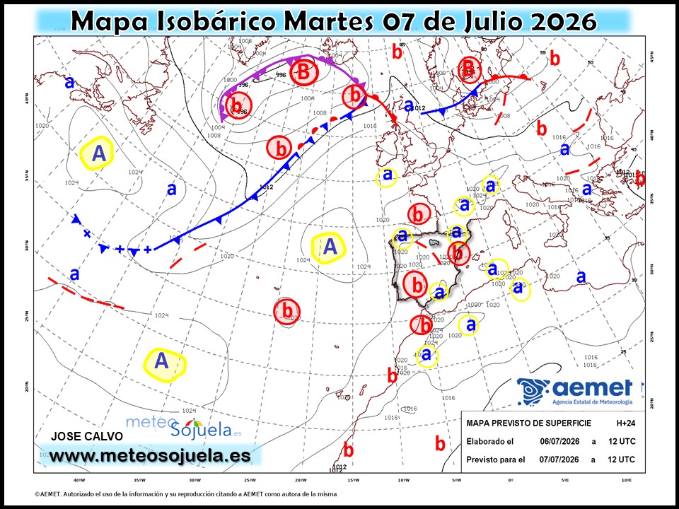 Mapa Isobárico La Rioja. Meteosojuela
