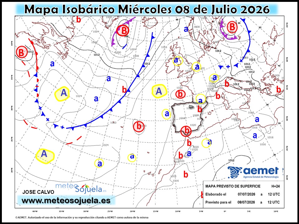 Mapa Isobárico La Rioja. Meteosojuela