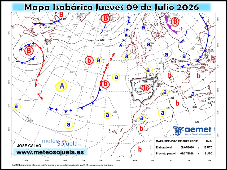 Mapa Isobárico La Rioja. Meteosojuela