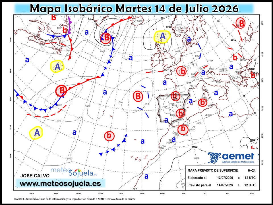 Mapa Isobárico La Rioja. Meteosojuela