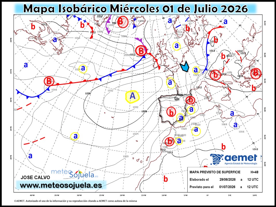 Mapa Isobárico La Rioja. Meteosojuela