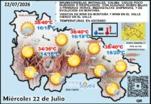 El tiempo de hoy en La Rioja. 22/07/2026. Temperaturas en ascenso Mapa del tiempo en La Rioja. Meteosojuela