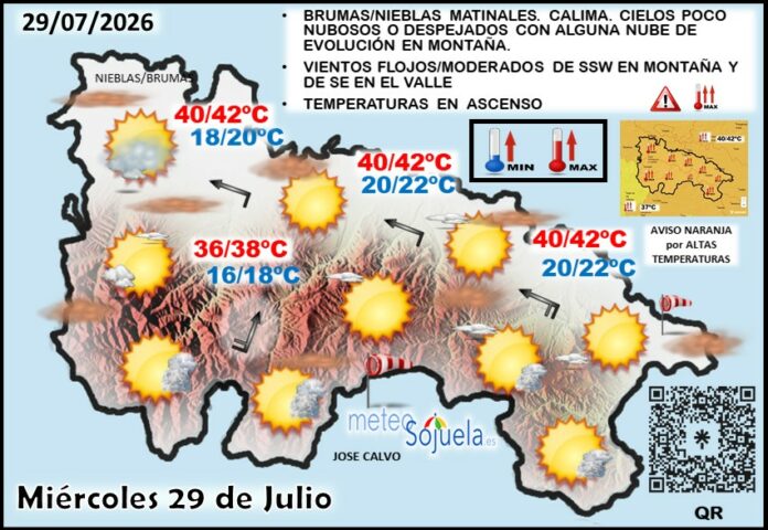 Mapa del tiempo en La Rioja. Meteosojuela
