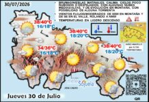 El tiempo de hoy en La Rioja. 30/07/2026. Mucho calor, pero menos… Mapa del tiempo en La Rioja. Meteosojuela