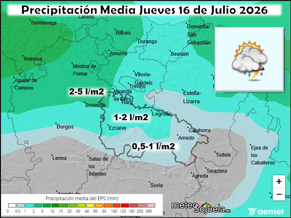 Precipitación Media según AEMET