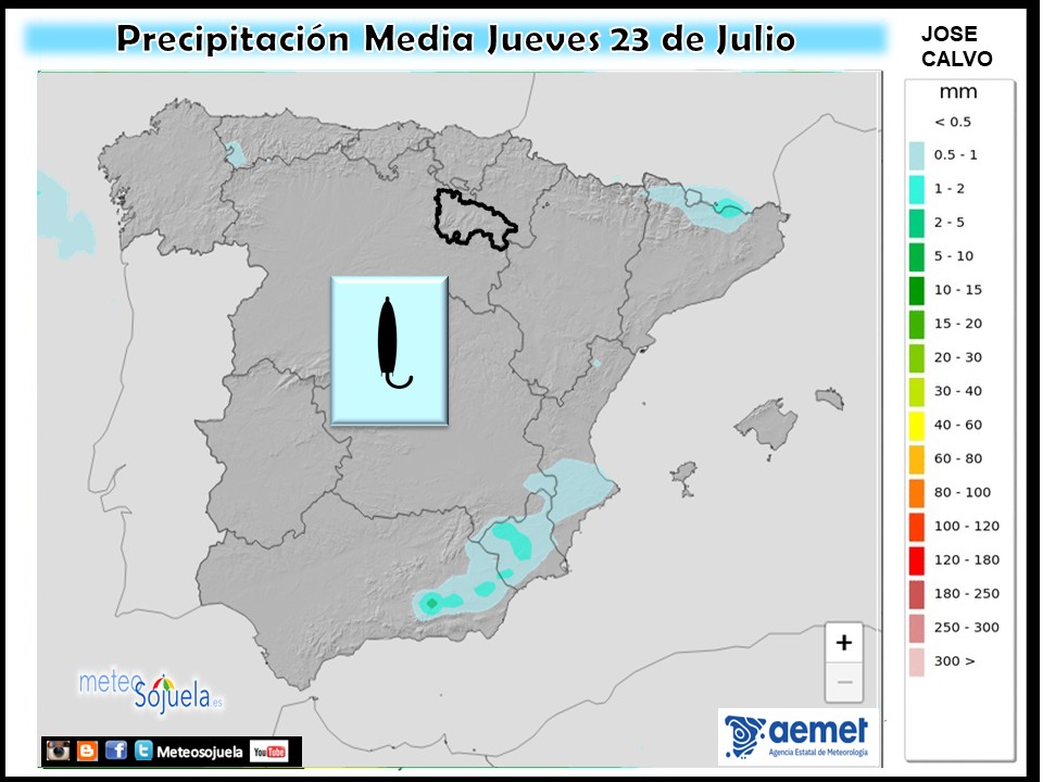 Precipitación Media según AEMET