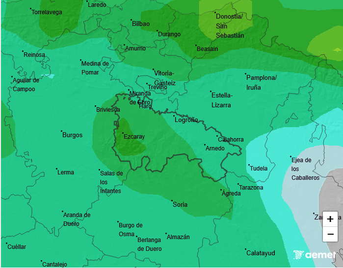 Precipitación Media según AEMET 25
