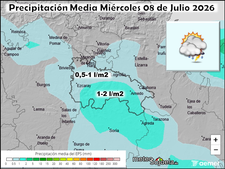 Precipitación Media según AEMET