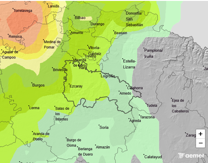 Probabilidad de Precipitación según AEMET 12