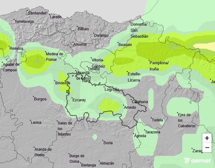 Probabilidad de precipitación según AEMET 02