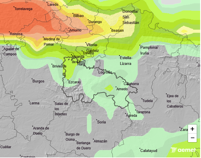 Probabilidad de precipitación según AEMET 15
