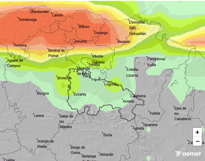 Probabilidad de precipitación según AEMET 18