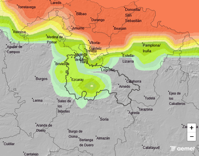 Probabilidad de precipitación según AEMET 26