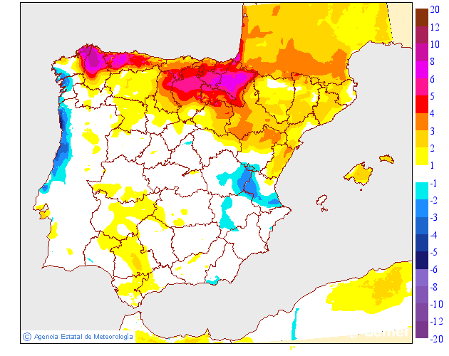 Variación de temperaturas máximas AEMET Meteosojuela 05