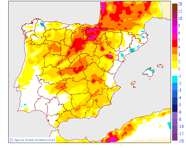 Variación de temperaturas máximas AEMET Meteosojuela 14
