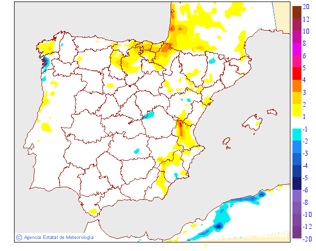 Variación de temperaturas máximas AEMET Meteosojuela 19