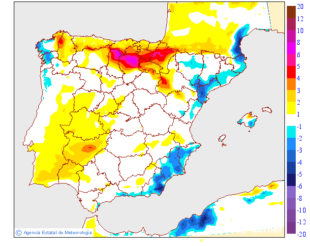 Variación de temperaturas máximas AEMET Meteosojuela 22