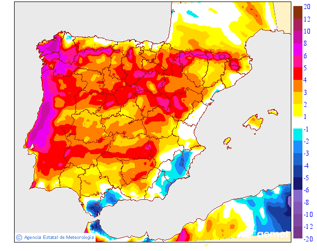 Variación de temperaturas máximas AEMET Meteosojuela 27