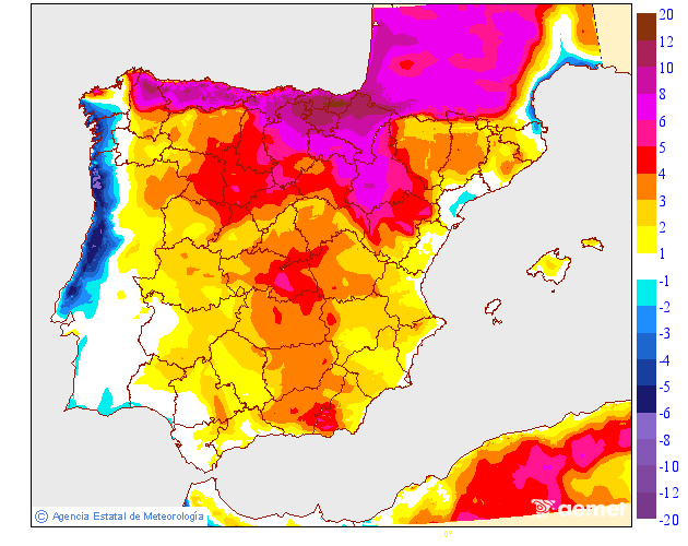 Variación de temperaturas máximas AEMET Meteosojuela 28