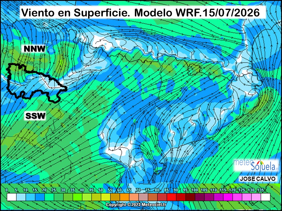 Viento en Superficie Modelo WRF Meteosojuela.
