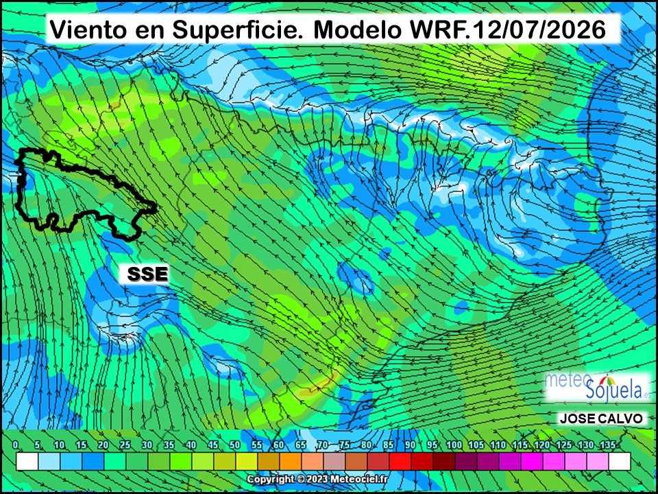 Viento en Superficie Modelo WRF Meteosojuela.