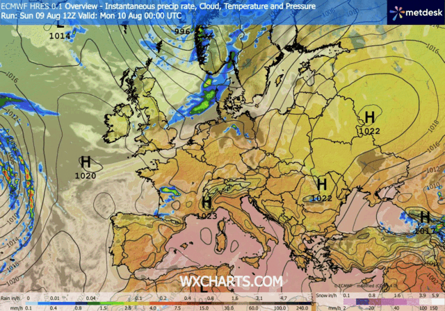 Animación Modelos de Centros de presión y borrascas GFS Europa. Meteosojuela La Rioja