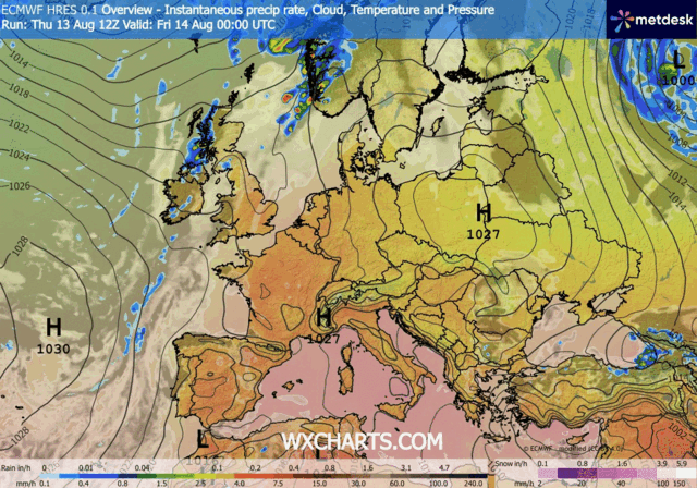 Animación Modelos de Centros de presión y borrascas GFS Europa. Meteosojuela La Rioja