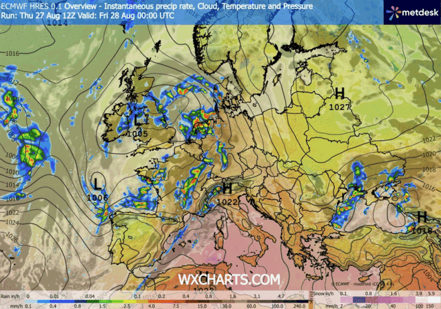 Animación Modelos de Centros de presión y borrascas GFS Europa. Meteosojuela La Rioja