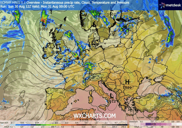 Animación Modelos de Centros de presión y borrascas GFS Europa. Meteosojuela La Rioja
