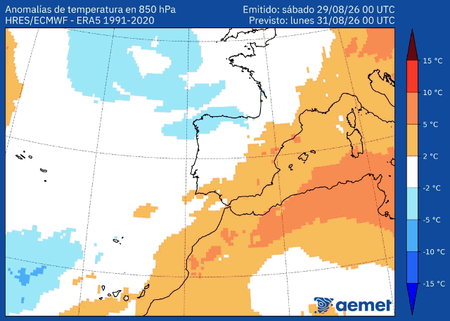 Animación Temperaturas 850hPA AEMET