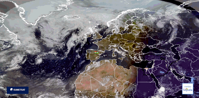 Animación imágenes satélite Meteosat. Eclipse
