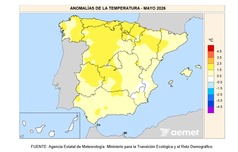 Anomalía de la Temperatura Mayol 2026