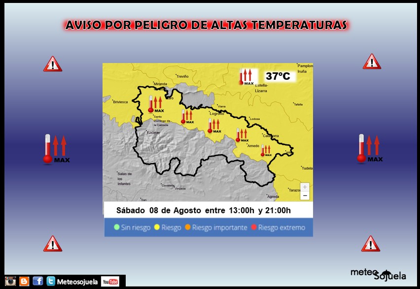 Aviso Amarillo por Altas Temperaturas 08 AEMET