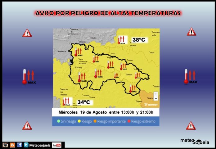 Aviso Amarillo por Altas Temperaturas en la Ribera 19. AEMET Aviso Amarillo por Altas Temperaturas en la Ribera 19. AEMET
