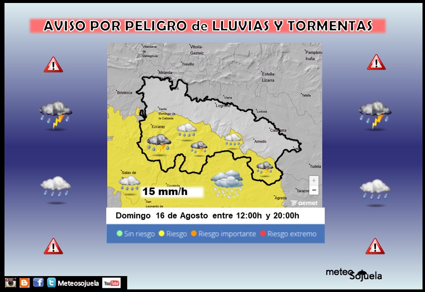 Aviso Amarillo por Lluvias y Tormentas en la Ibérica