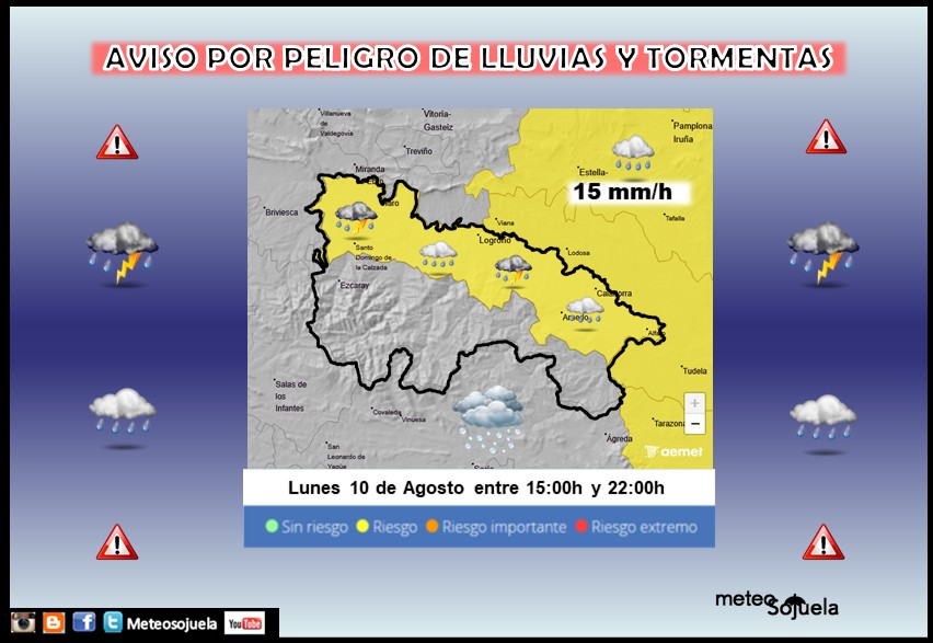Aviso Amarillo por Lluvias y tormentas