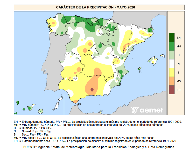 Caracter de Precipitación Mayo 2026
