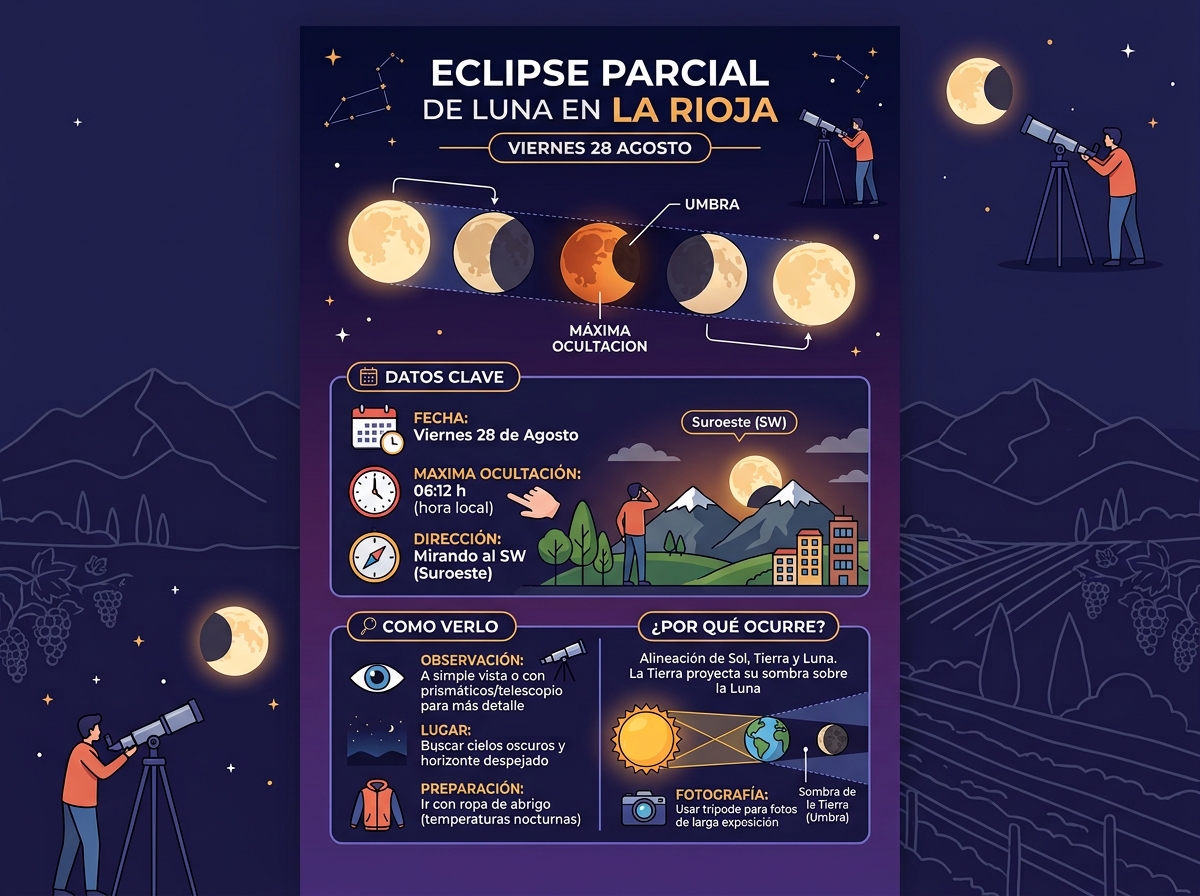 Eclipse Parcial de Luna en La Rioja