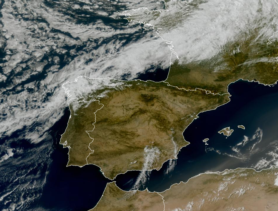 Imagen de satélite. Despejado y frente por el Nw