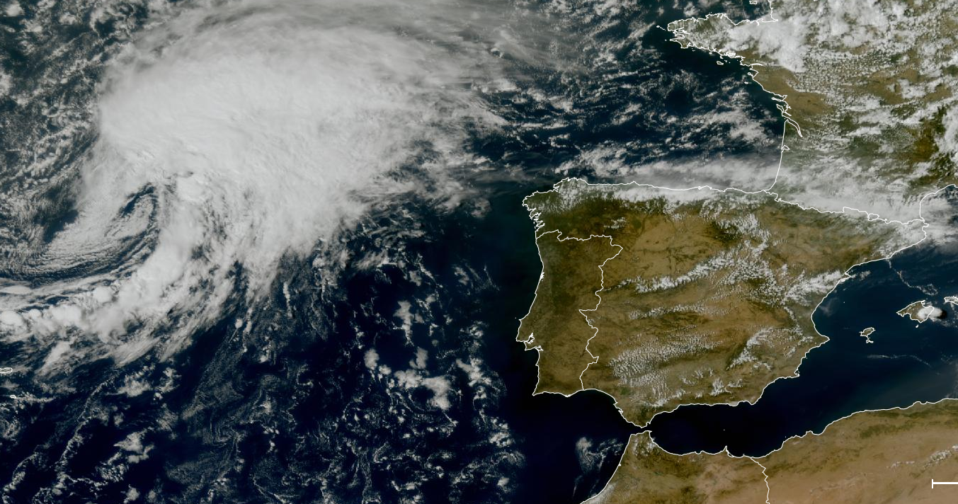 Imagen de satélite. Nubosidad Variable y borrasca en el Atlántico