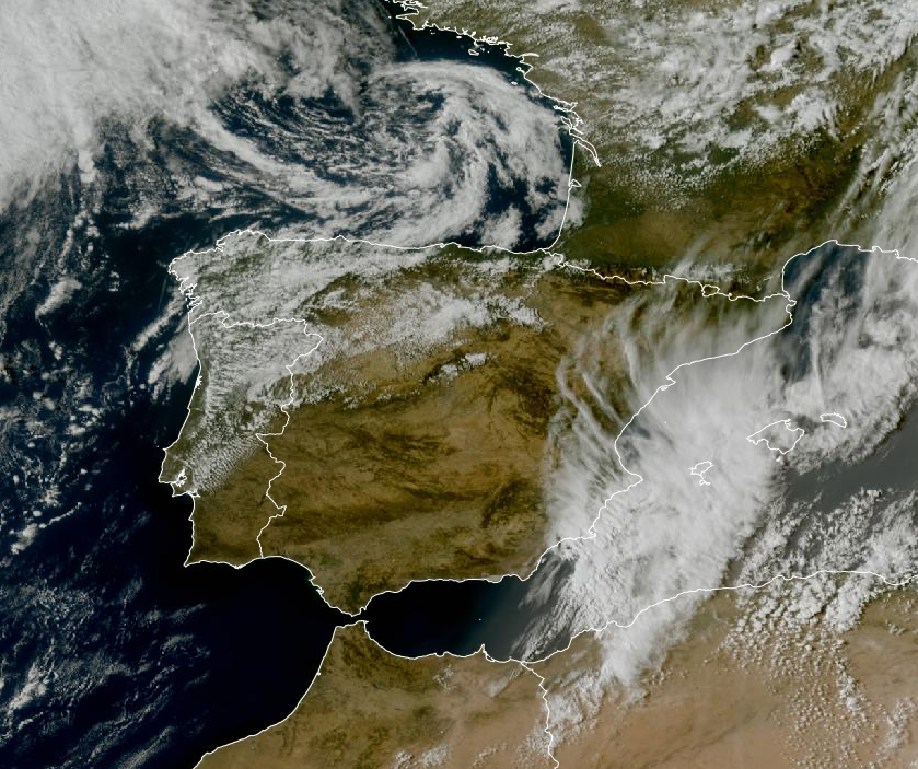 Imagen de satélite. Nubosidad variable en nuestra región