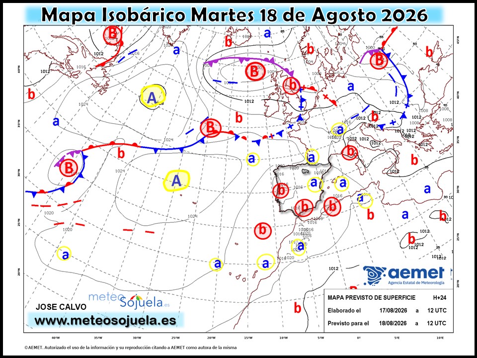 Mapa Isobárico La Rioja. Meteosojuela