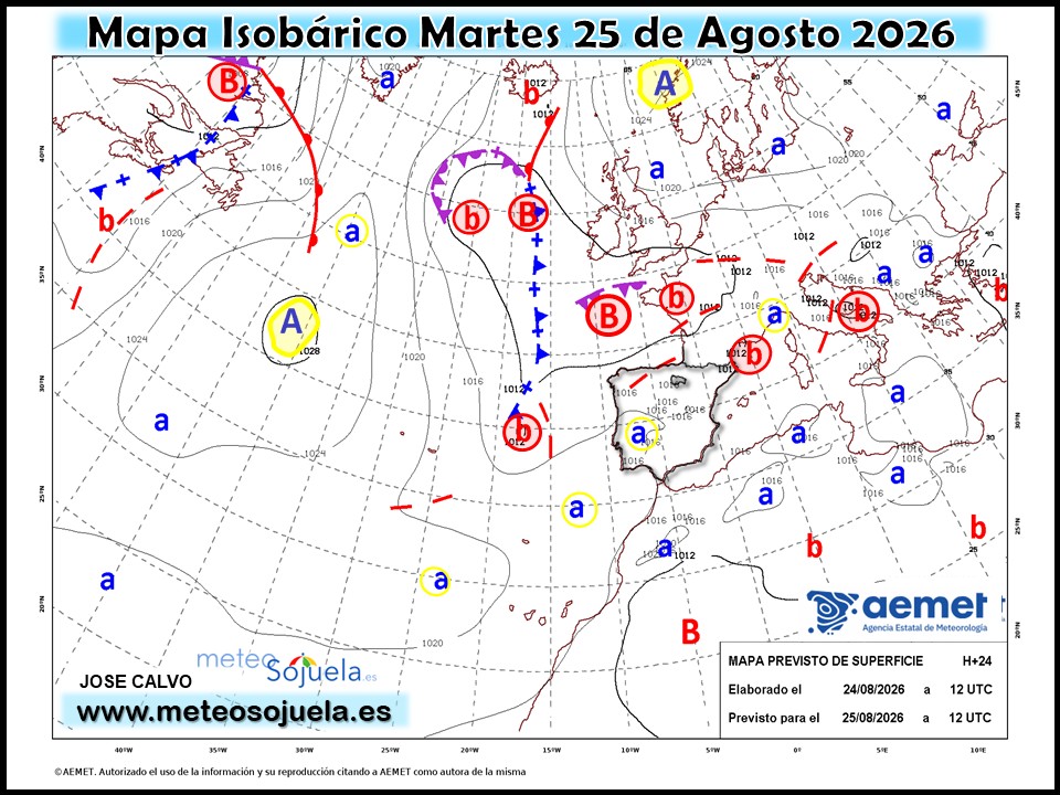 Mapa Isobárico La Rioja. Meteosojuela